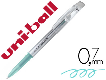 Roller uniball tsi encre gel effaçable pointe moyenne tracé 0.7mm coloris vert