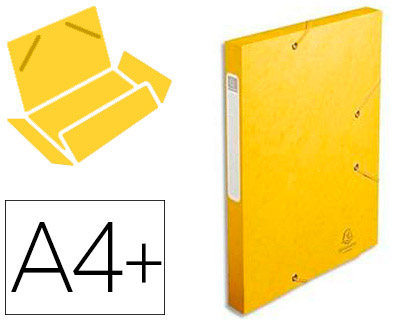 Boîte classement exacompta nature future carte lustrée 5/10e a4+ 240x320mm dos 25mm 400g coloris jaune