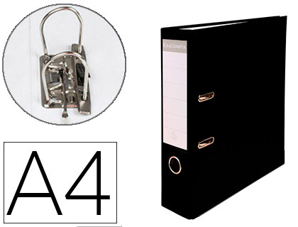 Classeur levier exacompta a4 polypropylène 22/10e dos 80mm coloris noir