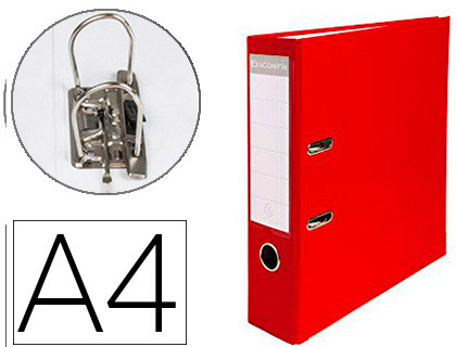 Classeur levier exacompta a4 polypropylène 22/10e dos 80mm coloris rouge