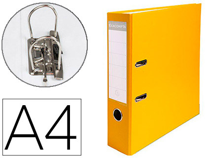 Classeur levier exacompta a4 polypropylène 22/10e dos 80mm coloris jaune