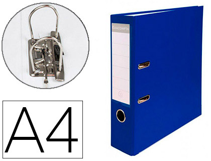Classeur levier exacompta a4 polypropylène 22/10e dos 80mm coloris bleu foncé