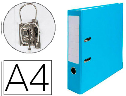 Classeur levier exacompta a4 polypropylène 22/10e dos 80mm coloris bleu clair