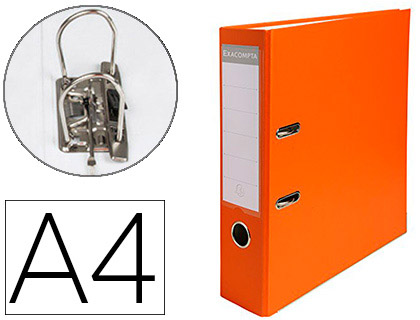 Classeur levier exacompta a4 polypropylène 22/10e dos 80mm coloris orange