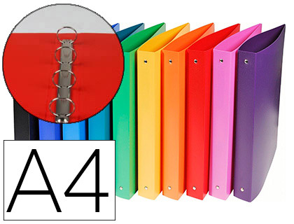 Classeur exacompta 4 anneaux 30mm polypropylène 7/10e a4+ dos 40mm coloris opaques assortis 20u