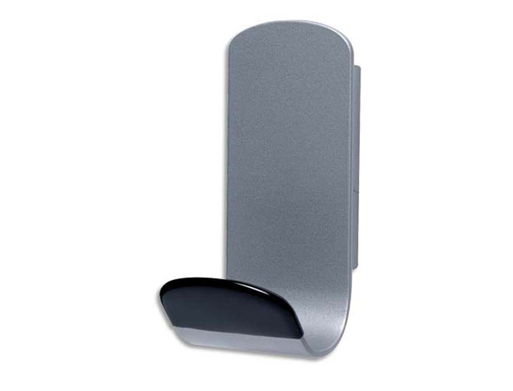 Patère murale unilux steely magnétique acier embout plastique arrondi supporte 12kg 6.8x14.8x7.6cm coloris gris