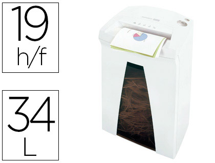 Destructeur hsm securio b24 coupe droite 3.9mm silencieux système anti-bourrage sécurité 34l 395x317x605mm