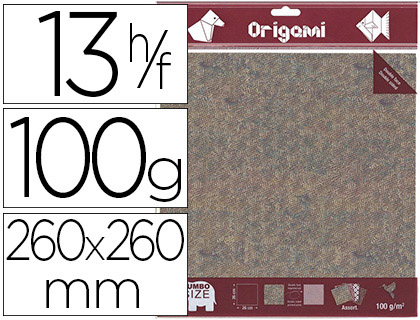 Papier pliage oz international origami 260x260mm 100g/m2 double face décor dinosaures coloris assortis 12f