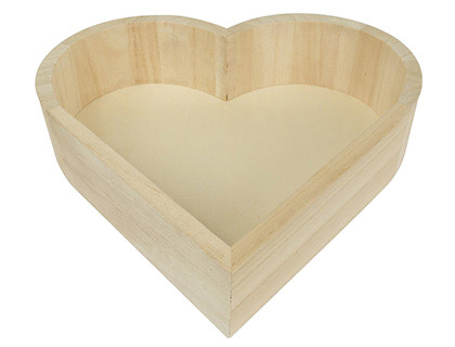 Plateau en bois graine créative 220x190x50mm forme coeur