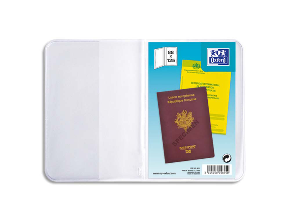Étui protection elba pvc 20/100e 90x130mm spécifique passeport