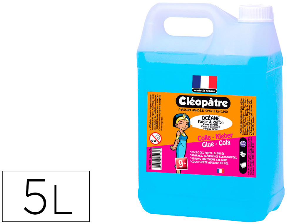 Colle océane cléopâtre extra forte pour carton transparente bleutée bidon 5l
