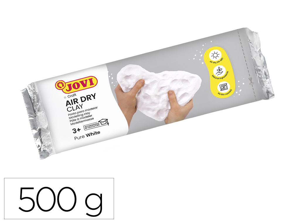 Pâte à modeler jovi autodurcissante coloris blanc pain 500g