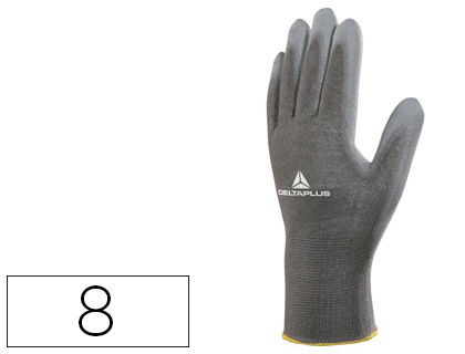 Gant tricot deltaplus polyester paume enduite polyuréthane jauge 13 taille 8 paire