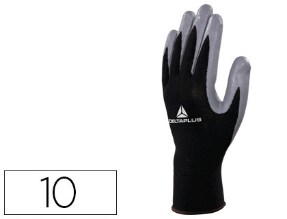 Gant tricot deltaplus polyester paume enduite nitrile jauge 13 taille 10 paire
