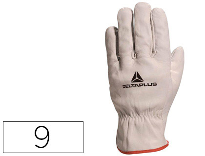 Gant tout fleur bovin deltaplus coupe américaine épaisseur 0.90/1.10mm coloris gris liseré rouge taille 9 paire
