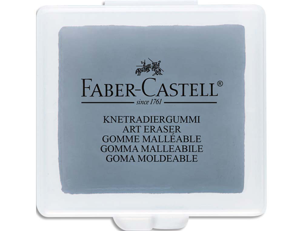 Gomme faber castell mie de pain corrige dessins pastel crayon fusain coloris gris étui plastique