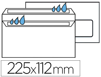 Enveloppe gpv dl+ 112x225mm 90g adhésive fermeture rapide sécurisée définitive fenêtre 45x100mm blanche boîte 100 unités