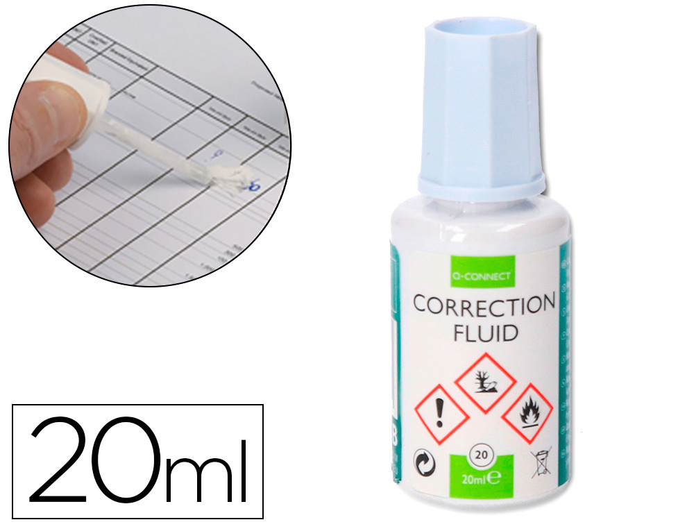 Correcteur liquide q-connect pinceau flacon 20ml