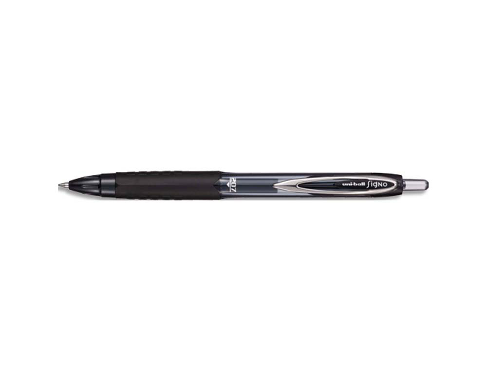 Stylo-bille uniball signo 207 écriture moyenne 0.5mm rétractable encre gel double bille séchage immédiat coloris noir