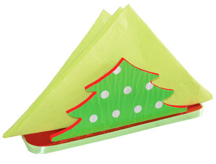 Porte-serviettes culture club à décorer forme sapin mdf 16x5x6cm