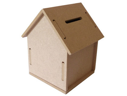 Tirelire en bois culture club construire et décorer mdf 10x10x12cm