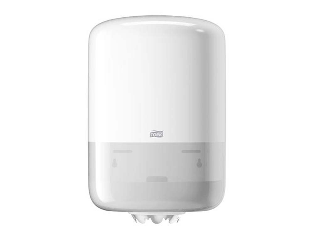 Distributeur essuie-mains tork m2 dévidage central bobine abs antichoc recyclable fenêtre visualisation clef blanc