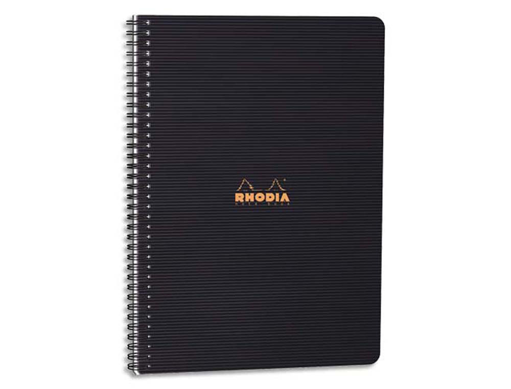 Cahier rhodiactive notebook reliure intégrale noire couverture pp a4+ 22,5x29,7cm 160 pages 90g 5x5mm microperforé