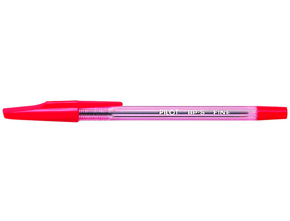 Stylo-bille pilot bp-s écriture fine 0.3mm encre douce pointe indéformable rechargeable corps translucide coloris rouge