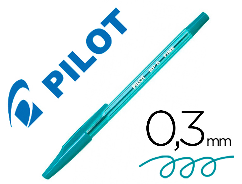 Stylo-bille pilot bp-s écriture fine 0.3mm encre douce pointe indéformable rechargeable corps translucide coloris vert