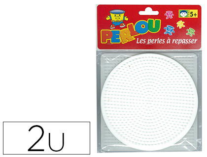 Plaque graine créative picots support perles à repasser 15cm rond/carré sachet 2 unités