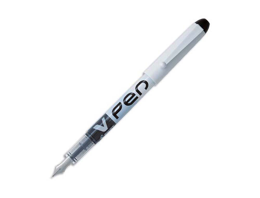 Stylo-plume pilot v pen jetable pointe moyenne régulateur débit encre liquide visible coloris noir