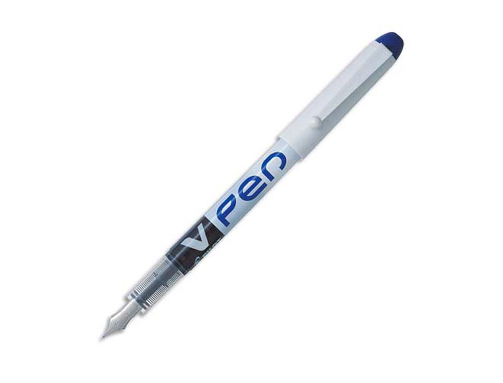 Stylo-plume pilot v pen jetable pointe moyenne régulateur débit encre liquide visible coloris bleu