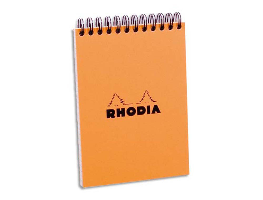 Bloc rhodia classic orange a6 10.5x14.8cm couverture carte enduite reliure intégrale 80f 80g 5x5mm microperforé