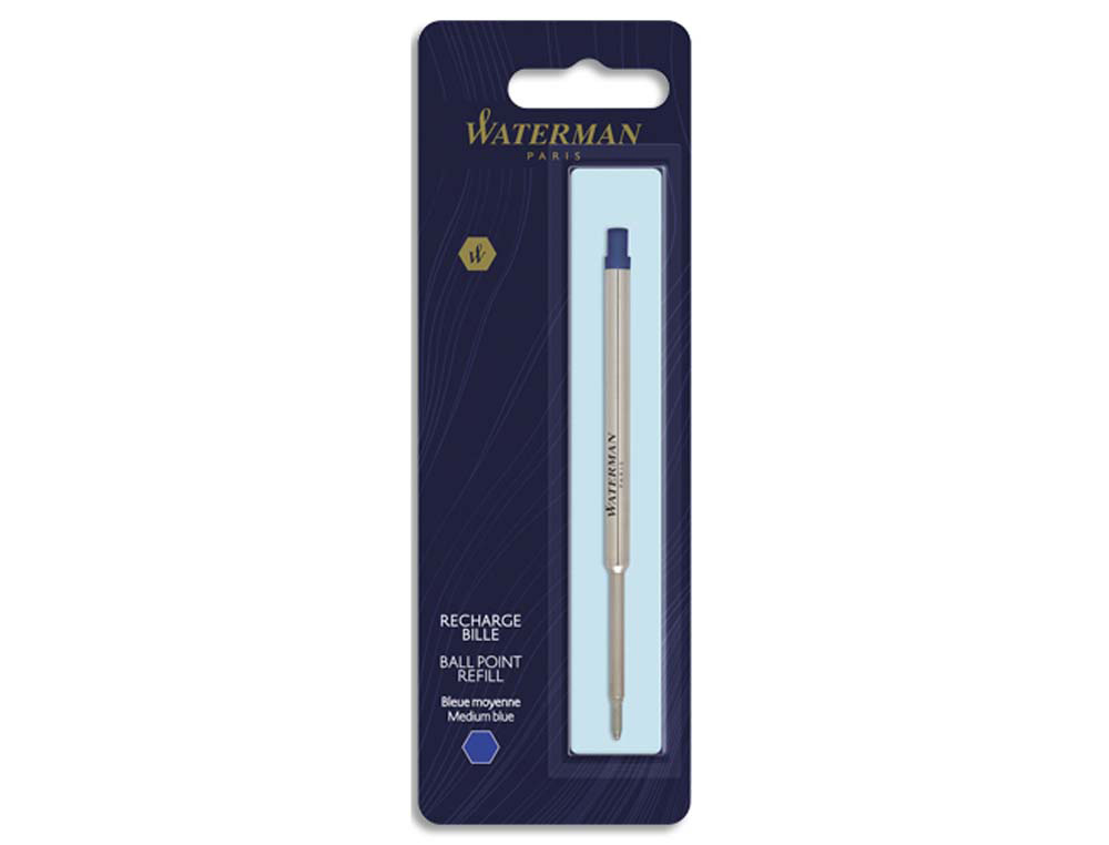 Recharge waterman stylo-bille maxima largeur moyenne coloris bleu