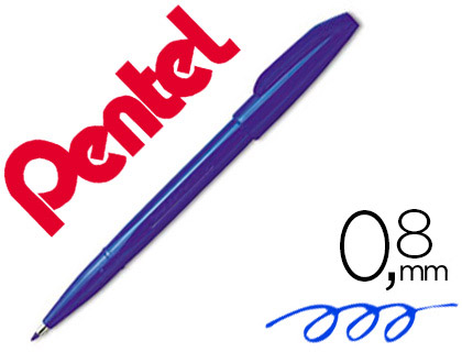 Stylo-feutre pentel sign pen aquarellable écriture large 0.8mm pointe fibre acrylique encre soluble eau coloris bleu