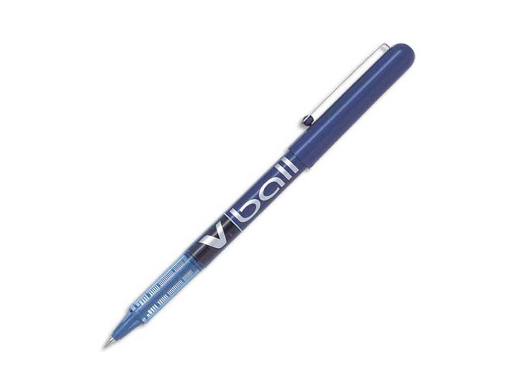 Roller pilot vball 5 écriture fine 0.3mm encre liquide niveau visible régulateur débit clip métal coloris bleu
