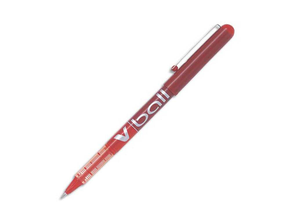 Roller pilot vball 5 écriture fine 0.3mm encre liquide niveau visible régulateur débit clip métal coloris rouge