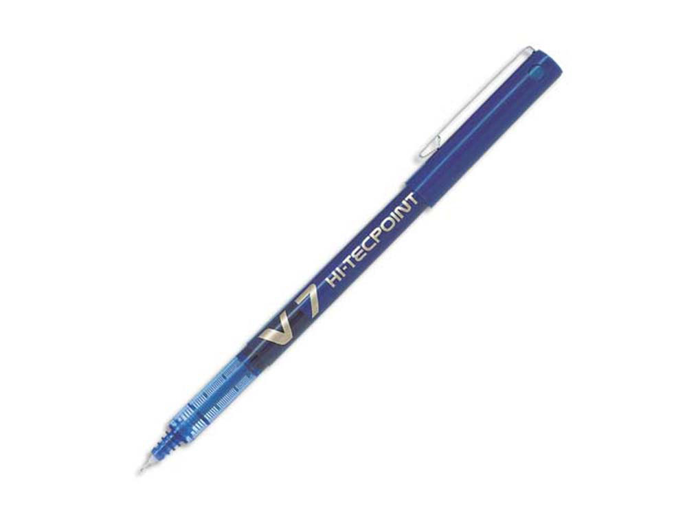 Stylo pilot v7 écriture moyenne 0.7mm clip métal encre liquide niveau visible pointe indéformable trait 0.5 mm col bleu