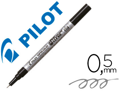 Marqueur pilot feutre permanent encre métallique pointe non biseautée extra fine polyacétate 0.5mm argent