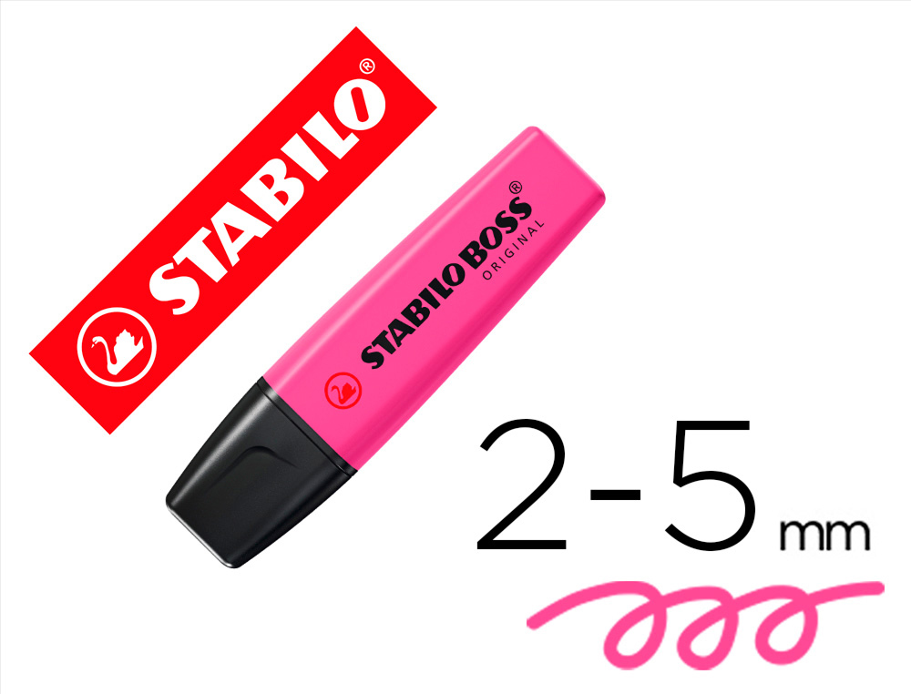 Surligneur stabilo boss tracé 2/5mm pointe biseautée encre universelle base eau résistante lumière coloris lilas