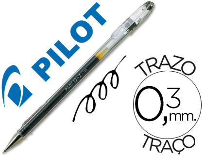 Stylo-bille pilot g1 5 écriture fine 0.3mm encre gel rechargeable corps translucide coloris noir