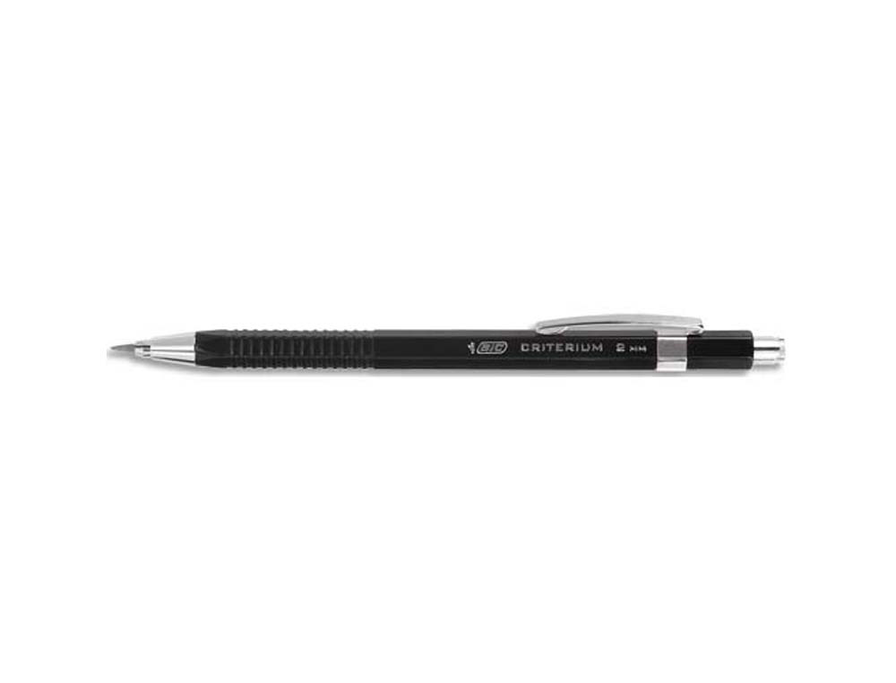 Porte-mine bic critérium mine 2mm gomme taille-mine incorporé corps noir