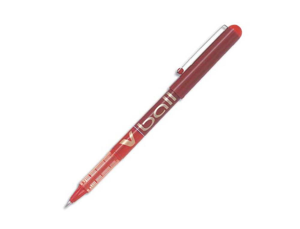 Roller pilot vball 7 écriture moyenne 0.5mm encre liquide niveau visible régulateur débit clip métal coloris rouge