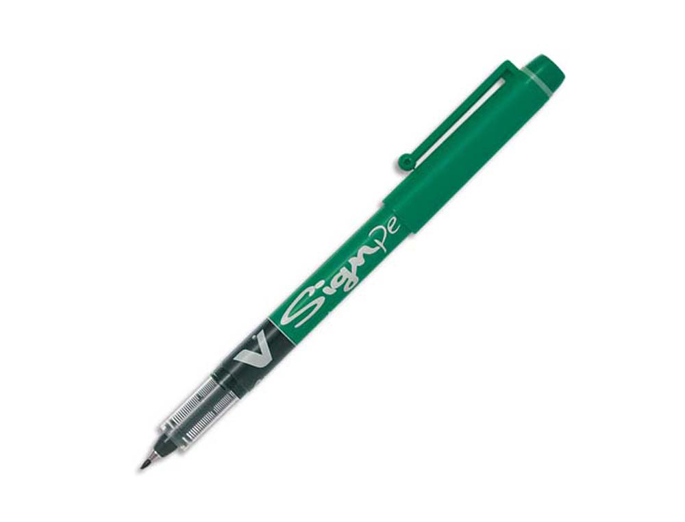 Stylo-feutre pilot v sign pen écriture moyenne 0.6mm pointe fibre polyester encre intense liquide niveau visible vert