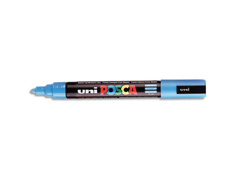 Marqueur posca pc5m gouache encre inodore toutes surfaces pointe moyenne conique couleur opaque couvrante bleu clair