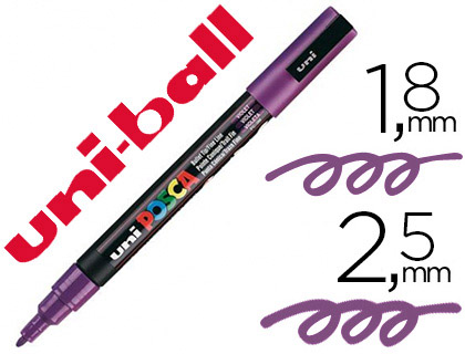 Marqueur posca pc5m gouache encre inodore toutes surfaces pointe moyenne conique couleur opaque couvrante violet