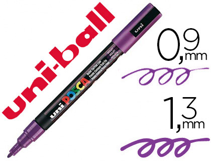 Marqueur posca pc3m gouache encre inodore toutes surfaces pointe fine conique couleur opaque couvrante violet