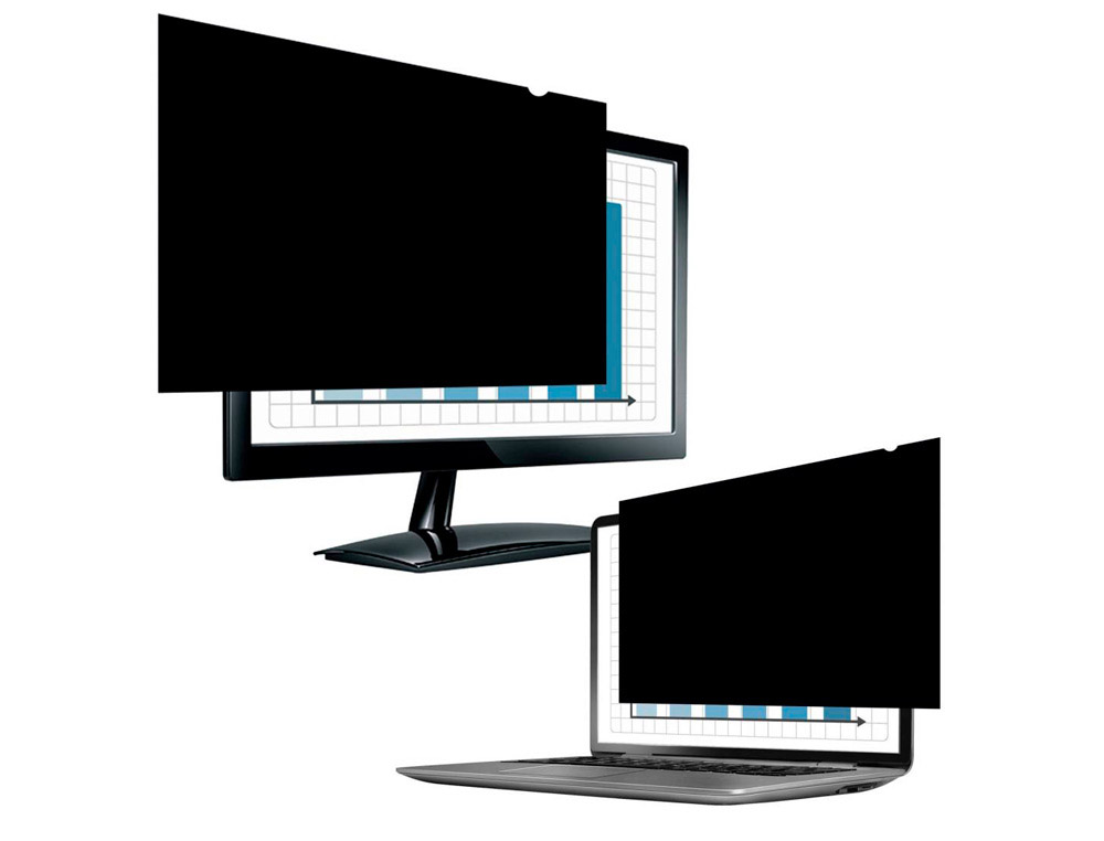 Filtre confidentialité fellowes privascreen 14" grand écran protection maximale portable réversible 261x268mm