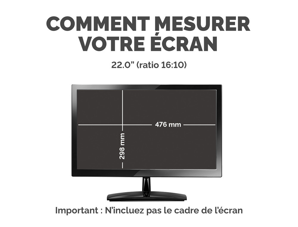 Filtre confidentialité fellowes privascreen 22" grand écran protection maximale portable réversible 477x302mm