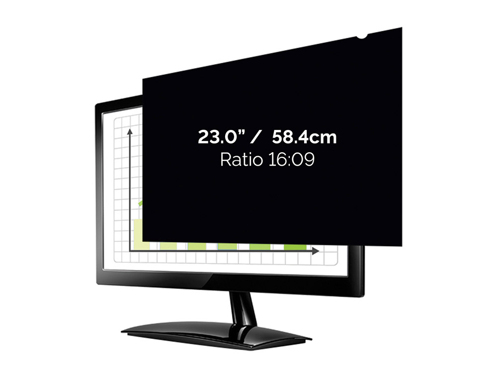Filtre confidentialité fellowes privascreen 23" grand écran protection maximale portable réversible 518x324mm